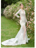 Jewel Neck Ivory Lace Tulle Enchanting Wedding Dress Jewel Neck Ivory Lace Tulle Enchanting Wedding Dress